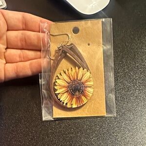 Sunflower Teardrop Earrings